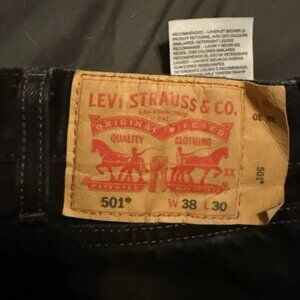 Levis 501 Black denim 38x30